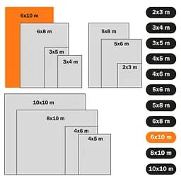Тент тарпауліновий Polax 6 x 10 м, 80 гр/м2, з вушками, двостороння ламінація (70-114) - мініатюра 8