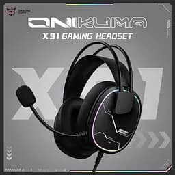 Навушники Onikuma ігрові X-91 Max з мікрофоном та RGB підсвіткою Геймерська дротова гарнітура для ПК PS4 PS5 Xbox - мініатюра 2