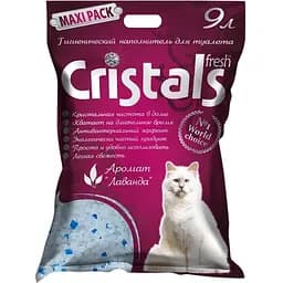Силікагелевий наповнювач для котячого туалету Cristals Fresh з лавандою 9 л (Cristal 9)