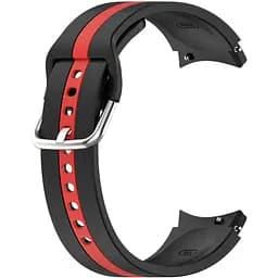 Ремінець для Samsung Galaxy Watch 5 44mm - чорно-червоний ширина кріплення 20мм силікон Watchbands D2 (W16-6WB62443614)