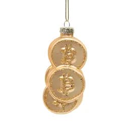 Ялинкова прикраса "Золоті біткоїни" 4,5*4,2*9,8см, YQ1406310