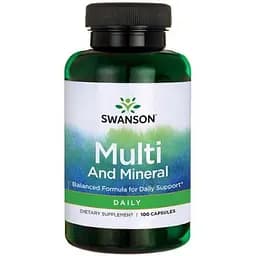 Мультивітамінний комплекс із мінералами Swanson Multi and Mineral Daily 100 капсул