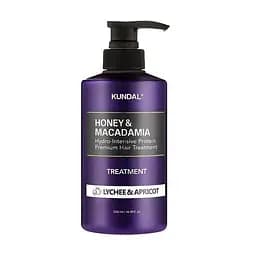 Кондиционер для волос «Личи и абрикос» 500 мл Kundal Honey & Macadamia Protein Hair Treatment Lychee & Apricot