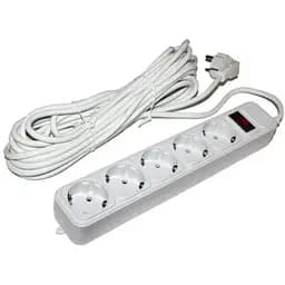 Фильтр сетевой Gembird, 5 розеток, 10 м, Grey, 10А, до 2.2 кВт, выключатель, заземление, 3x0.75 мм² (SPG5-G-10MG)