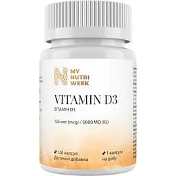 Вітамін Д3 My Nutri Week 5000 MO 120 капсул