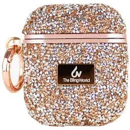 TPU чехол Bling World Rock Diamond для наушников AirPods 1/2 Розовый