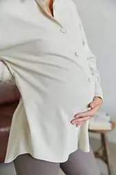 Сорочка вельветова для вагітних та годуючих мам Varna розмір XXL-3XL Lullababe Айворі - мініатюра 8