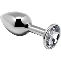 Металева анальна пробка Alive Mini Metal Butt Plug з кристалом White M