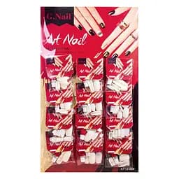 Нігті накладні білі Art Nail з клеєм 12 шт.