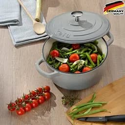 Каструля чавунна з кришкою Kela Calido 26 см 4.6 л сіра (12607) - мініатюра 3