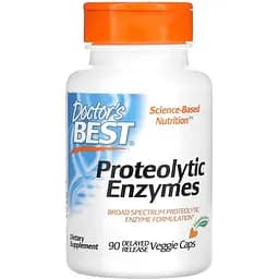 Ферменти протеолітичні відстроченого вивільнення Doctor's Best Proteolytic Enzymes 90 вегетаріанських капсул
