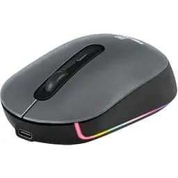 Миша Real-El RM-470W Rechargeable Wireless чорний бездротова Type-C BT RGB оптична 2400 dpi 3 кнопки