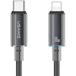 Кабель Usams US-SJ659 Type-C To Lightning PD Fast Charging Transparent Data Cable With Light-Cloud Series 1,2 м Черный