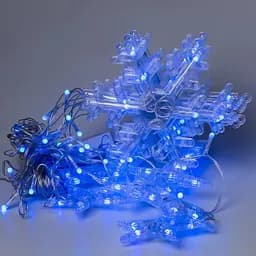 Світлодіодна новорічна гірлянда штора Сніжинка 3х 0.6 м Гірлянда від мережі 220В Синя