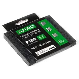 Губка шлифовальная Apro 125 x 100 x 12мм x P180