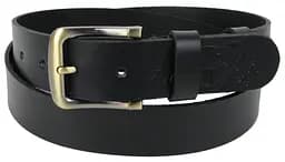 Ремінь чоловічий шкіряний під джинси Skipper 1502-38 3.8 см Чорний