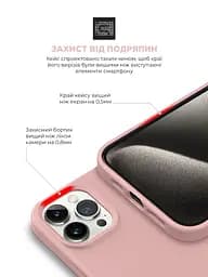Силиконовый чехол для Apple iPhone 15 Pro Max, ICON2 Case, розовый, противоударный, панель, защита всего корпуса, матовая поверхность Soft Touch, выступает над дисплеем, совместим с защитными стеклами и пленками, с микрофиброй, ArmorStandart (ARM70533) - мініатюра 5
