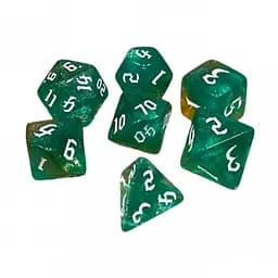 Набор кубиков Double Color Glitter 7 Dice Set - Aqua-Gold , 7 шт. (g7dglitdc04)