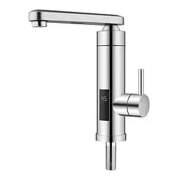 Проточный водонагреватель для умывальника поворотный излив нержавеющая сталь датчик температуры 3,3 кВт сатин Wezer SDS-H12T