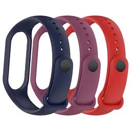 Комплект силіконових ремінців для фітнес браслетів Xiaomi Mi Band 5/6/7, Silicone, utility, зі зручною застібкою, на фітнес трекер та смарт годинник, ArmorStandart (ARM75069)