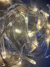 Світлодіодна гірлянда Leds нитка Крапля роси силікон 2 м 20 led батарейки АА - мініатюра 2