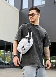 Сумка через плечо бананка Sambag Flex Pro принт "Square" 30×17×15 см (85451150m)