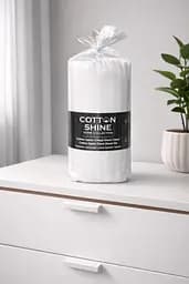 Простирадло на резинці 180х220 см з двома наволочками 50х70 см страйп сатин білий TC303376227