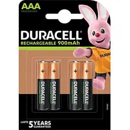 Акумулятори Duracell Rechargeable AAA 900 mAh HR03/DX2400, 4 шт. (5005015) - мініатюра 2