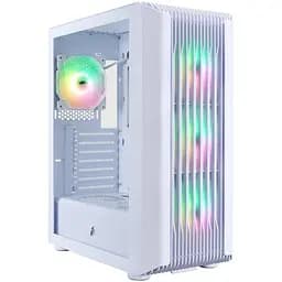 Корпус 1stPlayer H6-WH-4F7-W, білий, без БП, Midi Tower, ATX / Micro ATX / Mini ITX, 1xUSB 3.0 / 2xUSB 2.0, макс. CPU - 165 мм /