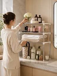 Полиця-органайзер для мікрохвильової печі Multifunctional storage rack / Multifunctional storage rack / Кухонная полица-стелаж - мініатюра 2
