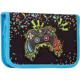 Пенал твердий 1 Вересня HP-03 Play, 13х21х3 см, чорний із блакитним (532901)