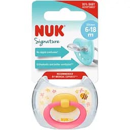 Пустушка ортодонтична Nuk Signature Квіти та бджілка pозмір 2 силіконова (3952471)