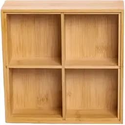 Менажниця бамбукова Yiwu HB-40-2 квадратна з кришкою 22x22x6.5см Бежевий