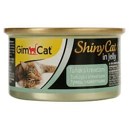 Влажный корм для кошек GimCat ShinyCat in Jelly, с тунцом и креветками, 70 г