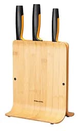 Набор ножей Functional Form, бамбуковая подставка, 3шт, нержавеющая сталь, пластик, бамбук, чо FISKARS kuh0014600