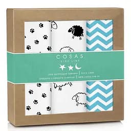 Пелюшки багаторазові Cosas дитячі Sheep 3 шт., білі