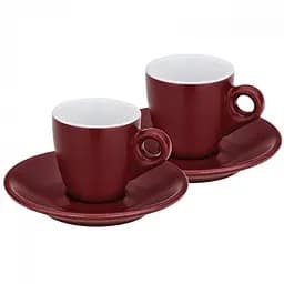 Набор чашек с блюдцем для эспрессо Kela Mattia, 4 предмета, красный (00000021305)