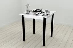 Стіл кухонний Ferrum-decor Дієго 75x70x70 Чорний ДСП Біле 16мм (FRD-106299) - мініатюра 2