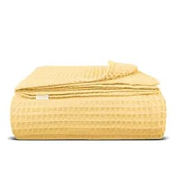 Плед-покривало Cosas Summer Greek Waffle вафельний 200х220 см жовтий (Blanket_21Summer_GreekWaffle_200x220)
