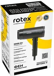 Фен для сушіння волосся Rotex RFF205-V DelicateCare Pro насадка концентратор дифузор Чорний 2000 Вт - мініатюра 2
