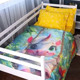 Комплект постільної білизни MirSon Kids Time 17-0717 Unicorn in the Tropics Ranforce Elite 143 x 210 см (2200010620740)