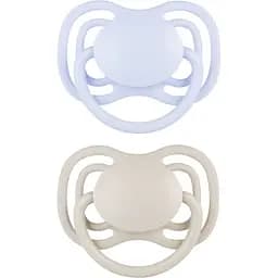 Пустушка силіконова симетрична Canpol babies Dental Air 18 місяців +, 2 шт. блакитна з бежевою (23/227_blu)