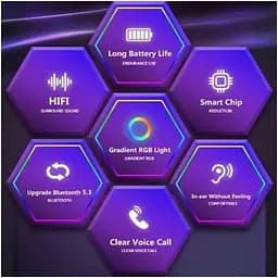 Навушники бездротові Lenovo LP80 Pro RGB підсвічування чорні - мініатюра 7
