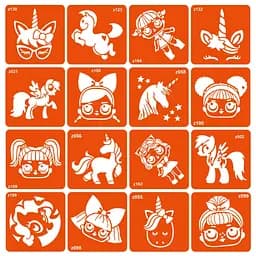 Набір трафаретів для біо-тату Unicorns + LOL Fresh Tattoo unicorns-lol-16