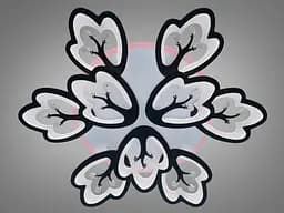 Дизайнерська стельова LED люстра Diasha 8148/6+3BK Petal чорна, 9 плафонів, 185 Вт, 80 см, 16-25m2 - мініатюра 2