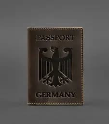 Кожаная обложка для паспорта с гербом Германии темно-коричневая Crazy Horse