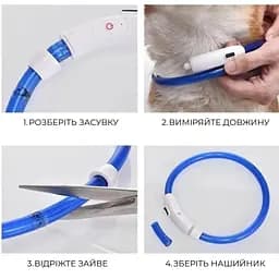 Світлодіодний LED нашийник для собак із зарядкою USB, зелений - мініатюра 6