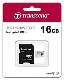 Карта пам'яті Transcend microSDHC 300S 16 GB UHS-I + SD Adapter (TS16GUSD300S-A) [33745] - мініатюра 3