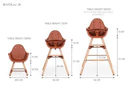 Стілець для годування Childhome Evolu 2 з бампером, коричневий (CHEVOCHRU) - мініатюра 4