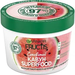 Маска Garnier Fructis Superfood Соковитий кавун для тонкого волосся, що потребує об'єму 390 мл